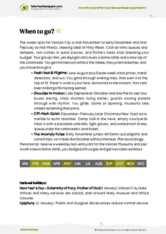 example page 3 from our offline Travel Guide for Vatican City State